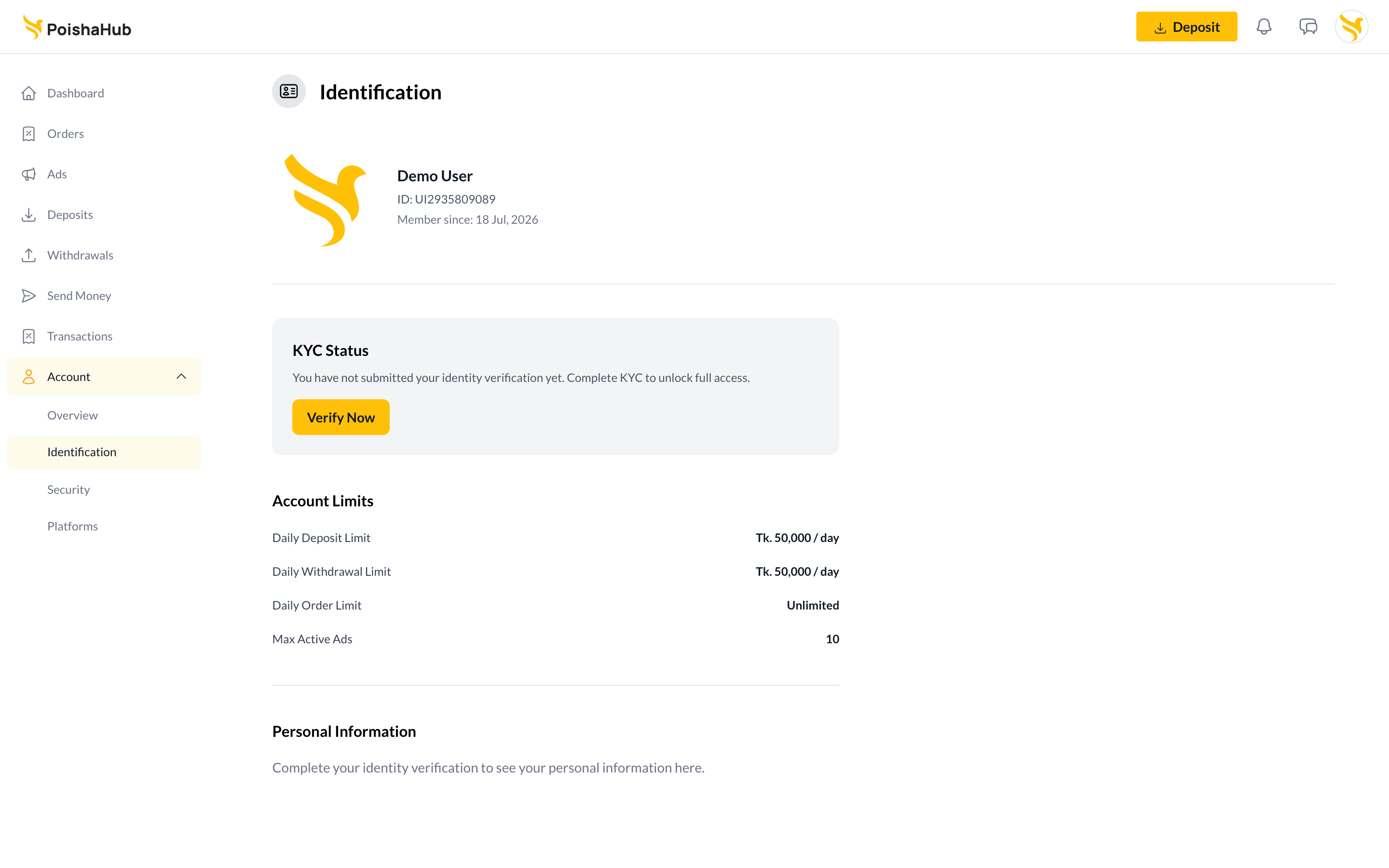 KYC identity verification